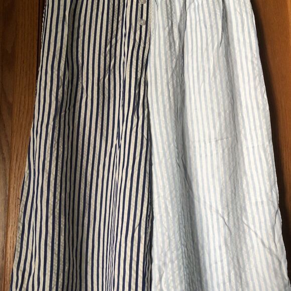 Sincerely Jules Pull-On Seersucker Nautical Striped Wide Leg Pants - XS - Picture 3 of 12